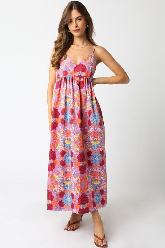 Jane Floral Maxi Dress - Pink