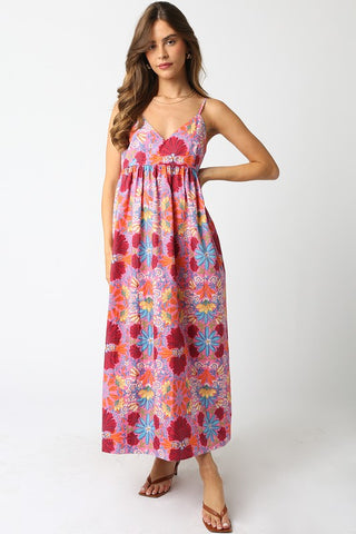 Jane Floral Maxi Dress - Pink