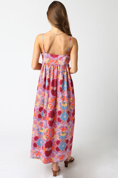 Jane Floral Maxi Dress - Pink