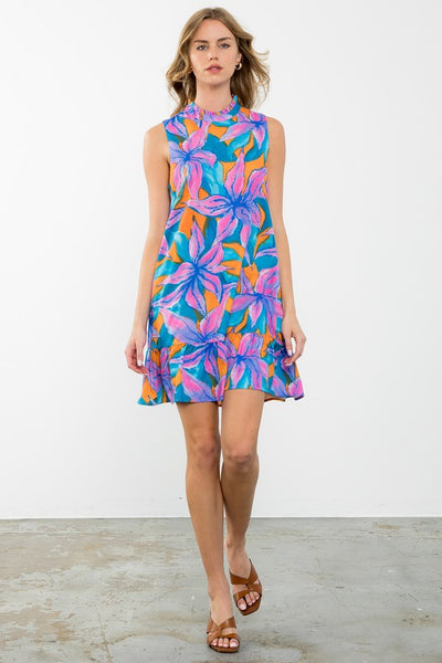 Jasmine Sleeveless Dress - Floral Print