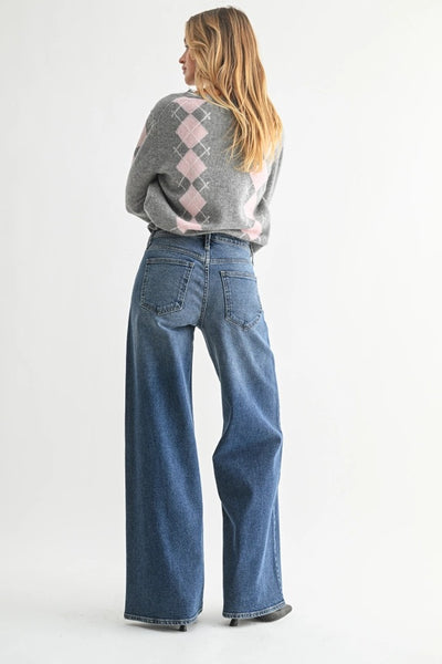 Jordyn Ultra Wide Leg - Dark Denim