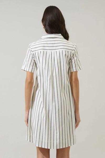 Kamara Striped Mini Dress - Ivory