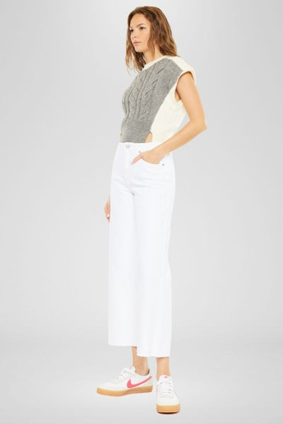 Kasey Hr Crop Wide Leg - White
