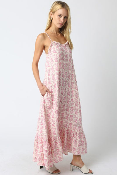 Katie Ruffle Maxi Dress - Pink