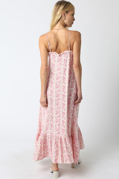Katie Ruffle Maxi Dress - Pink