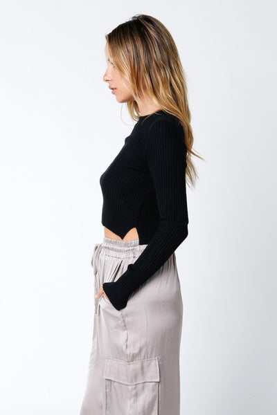 Kendra Crop Sweater - Black