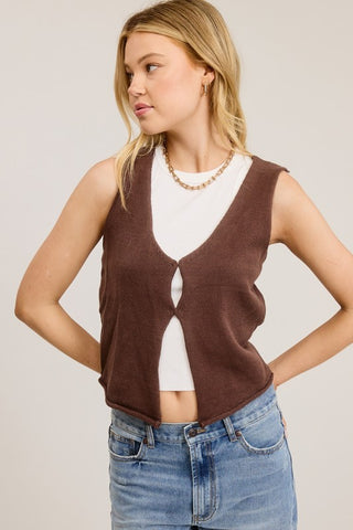 Knit Eye Hook Vest