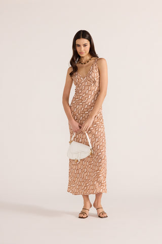 Koa Bias Midi Dress - Snake Skin