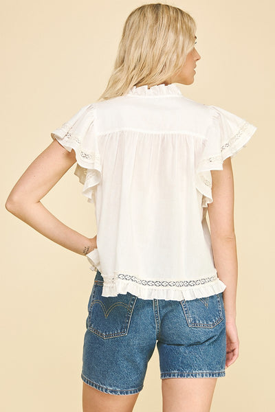 Lace Trim Detailed Blouse - Ivory
