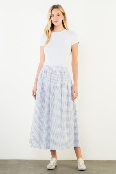Lala Plaid Skirt - Blue