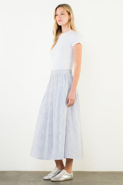 Lala Plaid Skirt - Blue