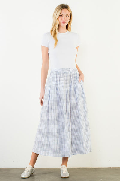Lala Plaid Skirt - Blue