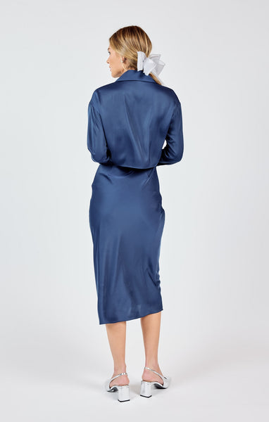 Last Night Open Back Midi - Navy