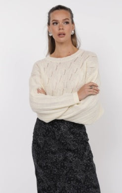 Leia Crop Sweater - Ivory