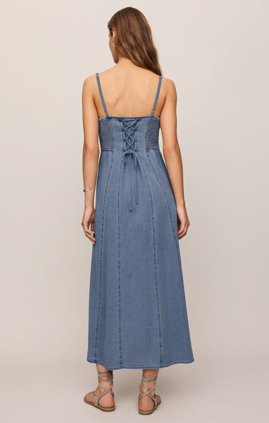 Leonora Indigo Midi Dress - Denim