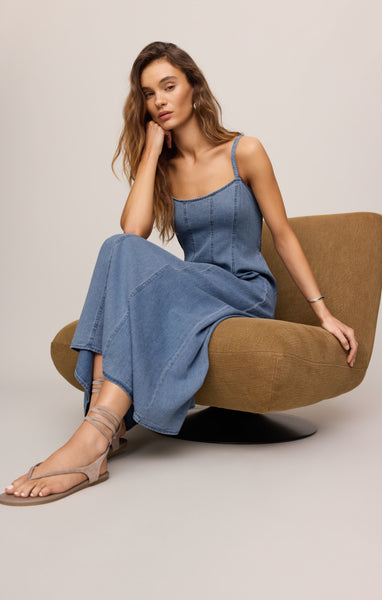 Leonora Indigo Midi Dress - Denim