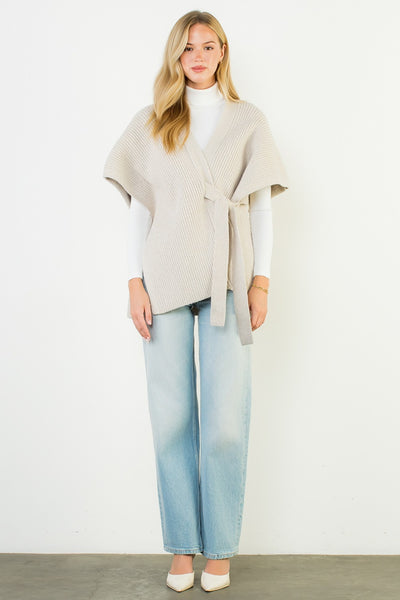 Lex Sleeveless Knit Cardi - Cream