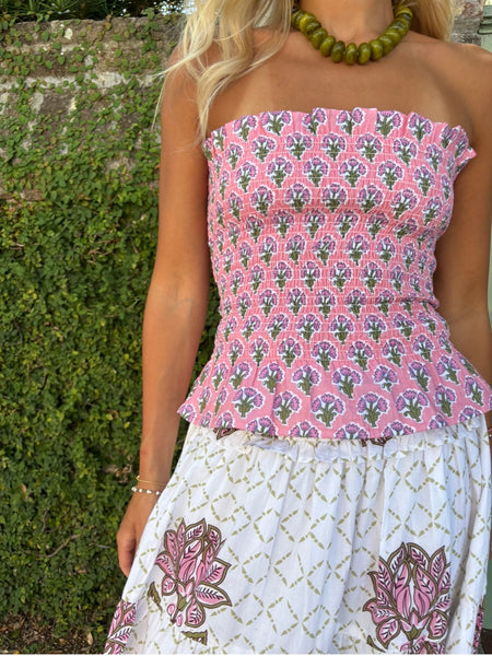 Lila Smocked Top - Pink