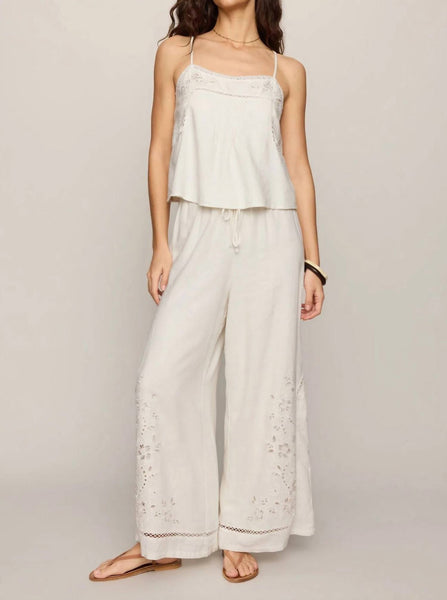 Lille Embroidered Woven Tank - White