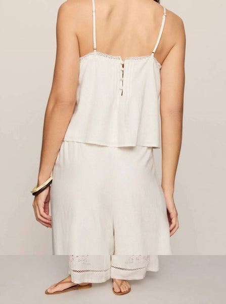 Lille Embroidered Woven Tank - White