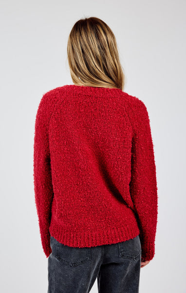 Limelight V Neck Sweater - Red