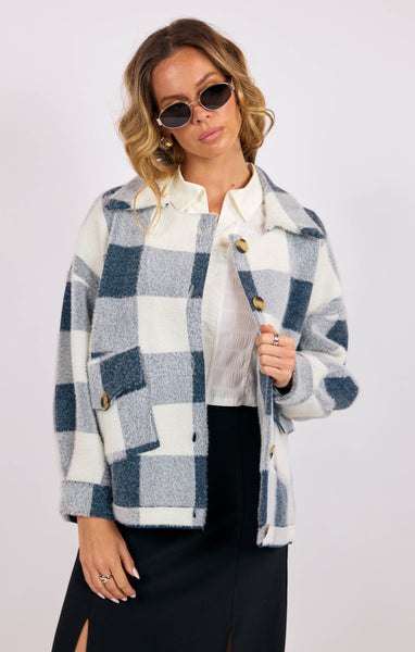 Lola Buffalo Plaid Jacket - Navy