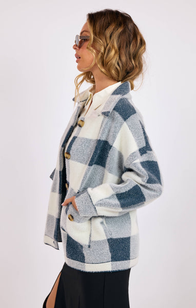 Lola Buffalo Plaid Jacket - Navy