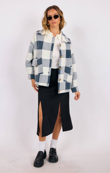 Lola Buffalo Plaid Jacket - Navy