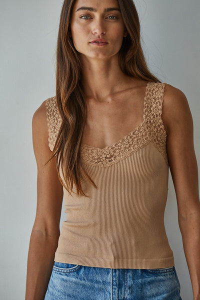 Lola Lace Cami - Brown