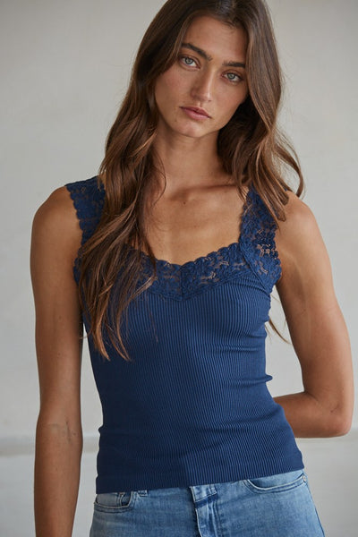 Lola Lace Cami - Navy