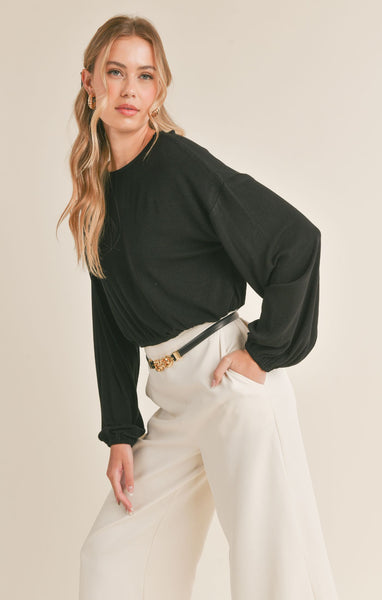 Look Up Knit Top - Black