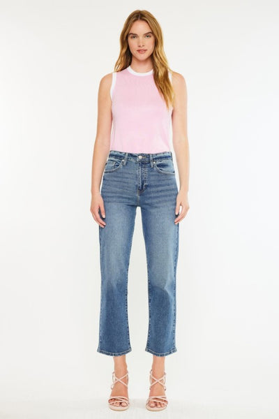 Lost High Rise True Straight - Dark Denim