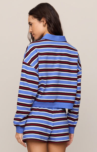 Low Key Stripe Henley - Blue