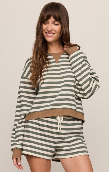 Low Key Stripe Sweatshirt - Green