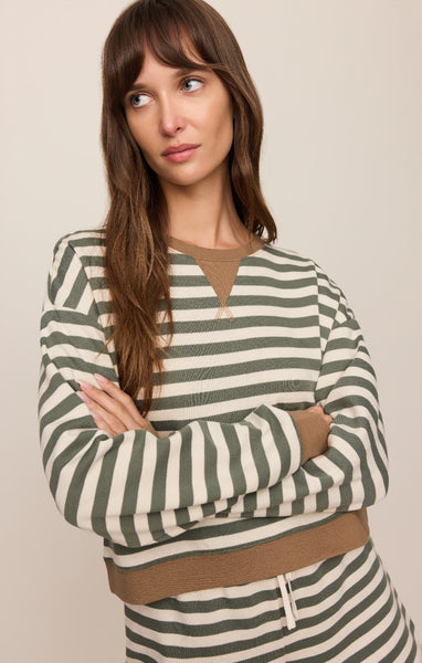 Low Key Stripe Sweatshirt - Green