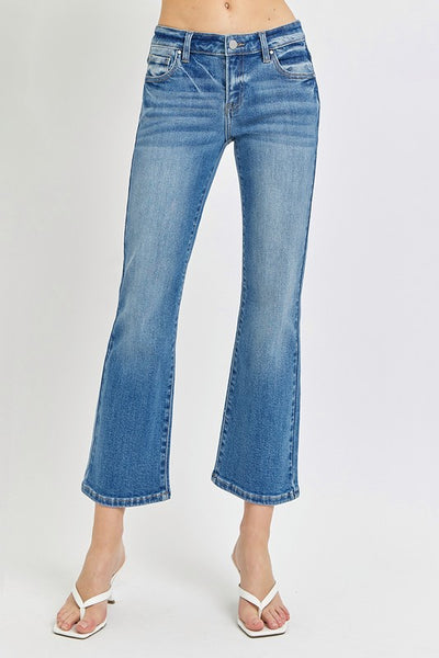 Low Rise Crop Flare Jeans - Medium