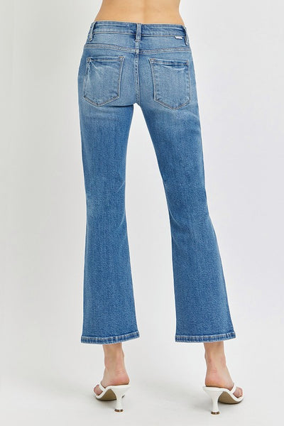 Low Rise Crop Flare Jeans - Medium