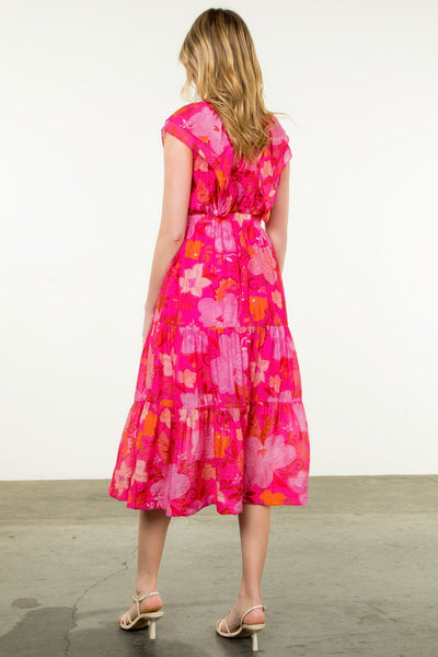Macy Flutter Sleeve Dress - Floral Print
