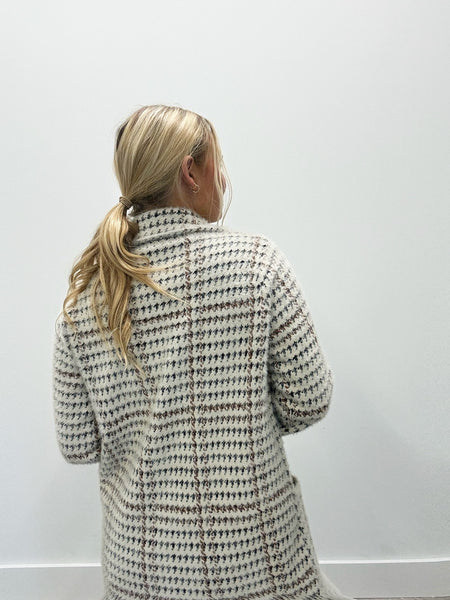 Marceau Houndstooth Coat - Ivory