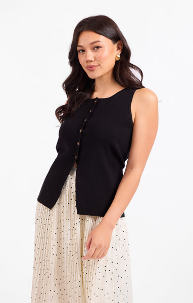 Margaux Sweater Waistcoat - Black