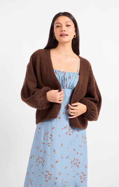Marley Dolman Slv Sweater Card - Brown