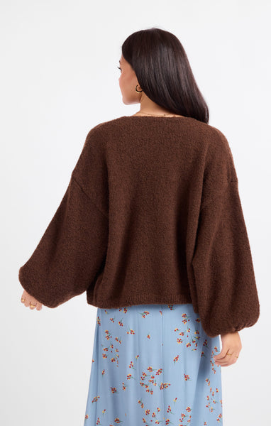 Marley Dolman Slv Sweater Card - Brown