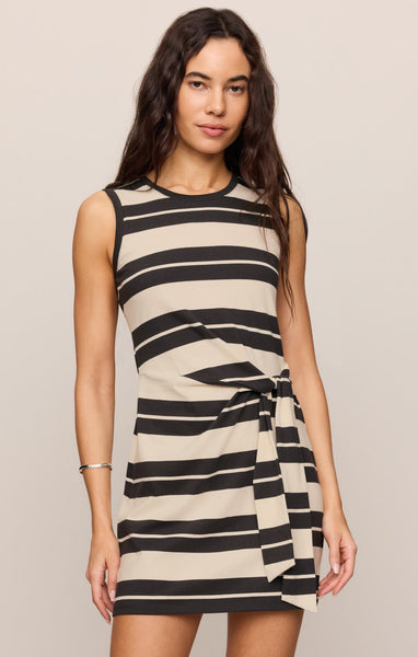 Mattie Striped Mini Dress - Black and White