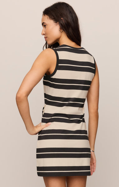 Mattie Striped Mini Dress - Black and White
