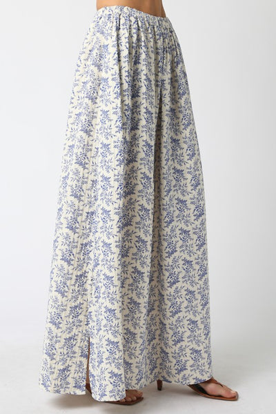 Mayra Floral Skirt - Blue