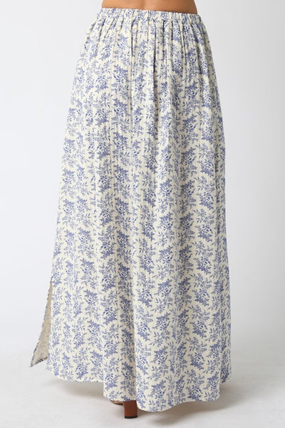 Mayra Floral Skirt - Blue