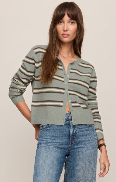 Medina Stripe Cardigan - Green