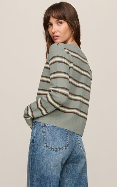 Medina Stripe Cardigan - Green