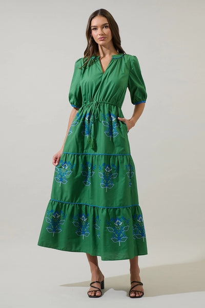 Meridy Midi Dress - Green