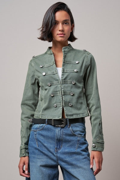 Military Dbl Button Jacket - Olive